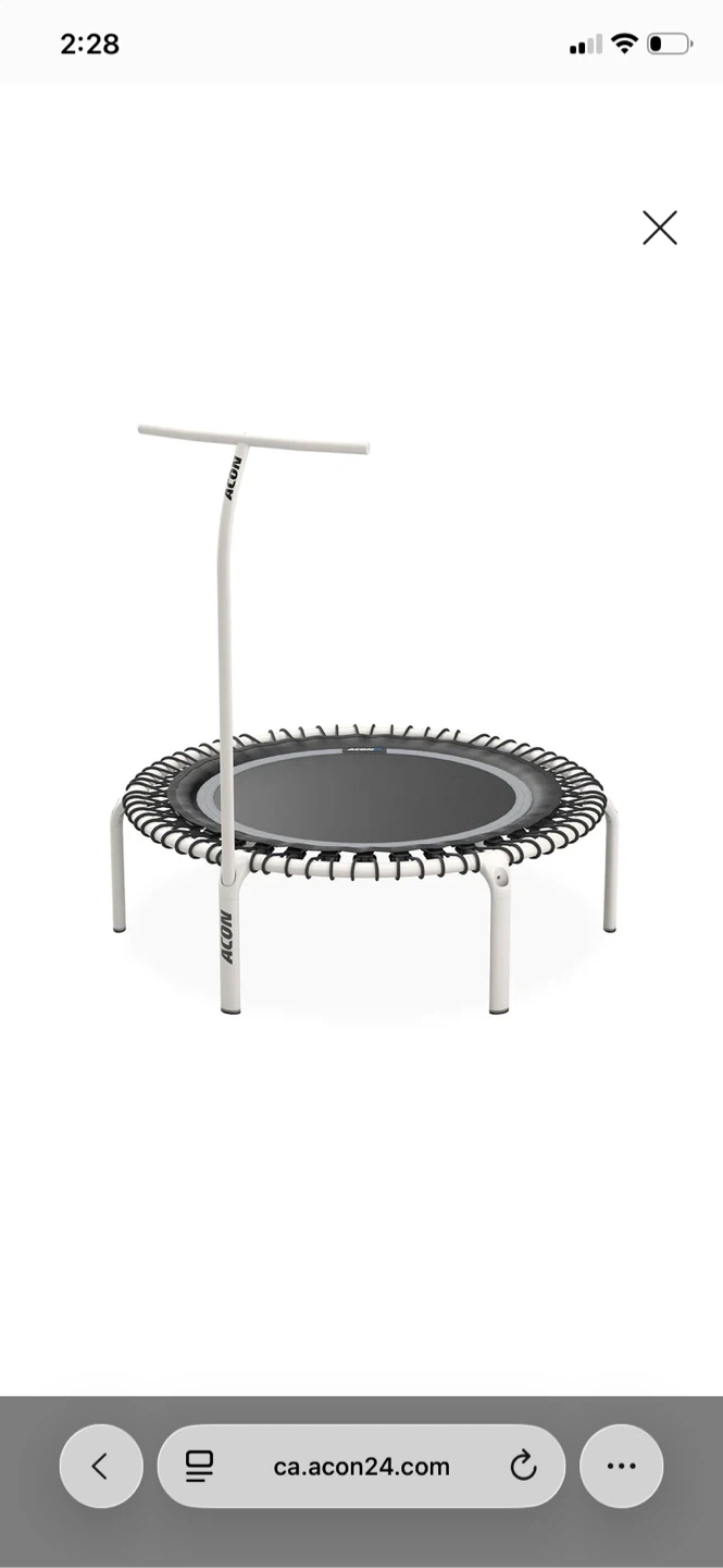 Acon Fit 44” rebounder mini trampoline with accessories