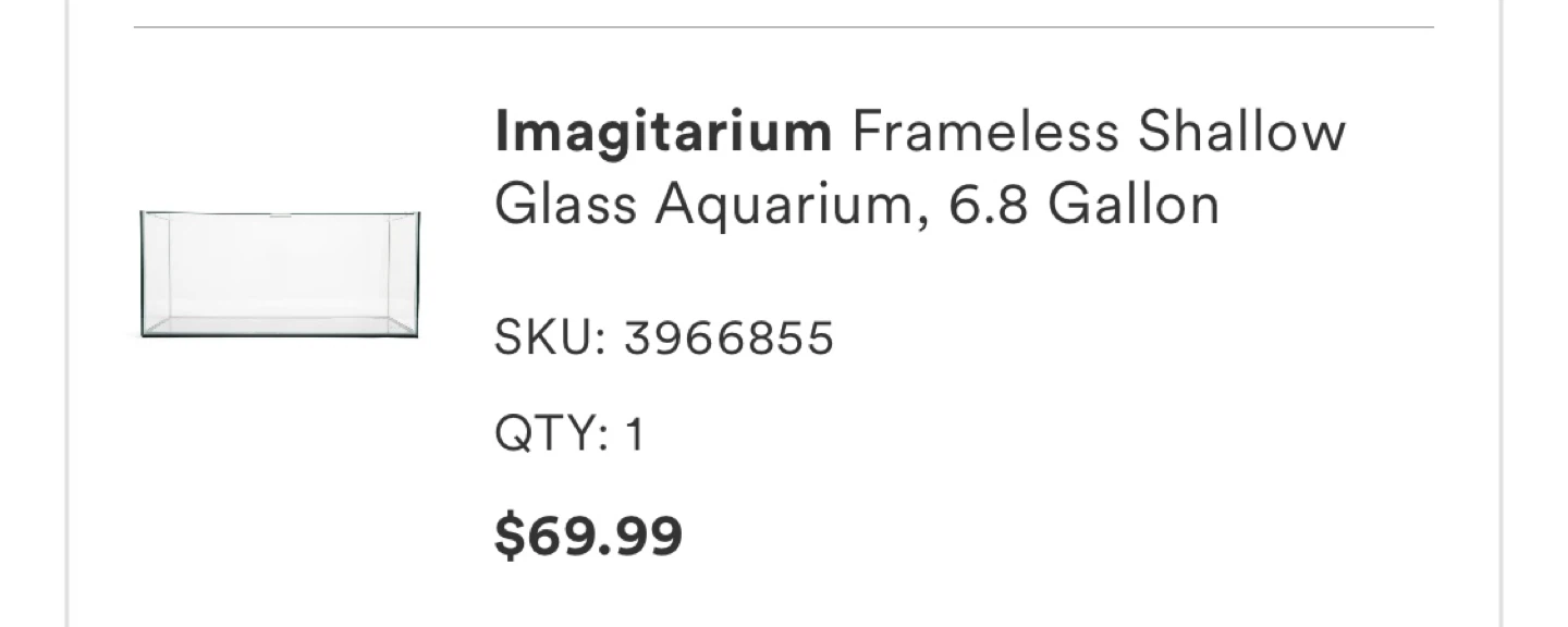Imagitarium Frameless Shallow Glass Aquarium, 6.8 Gallon - photo 2