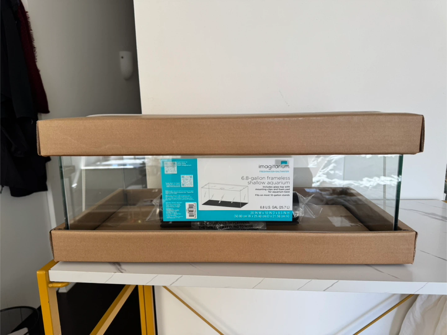 Imagitarium Frameless Shallow Glass Aquarium, 6.8 Gallon