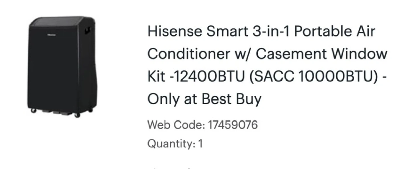 [SUMMER BUNDLE] Hisense Smart 3-in-1 Portable Air Conditioner - photo 3