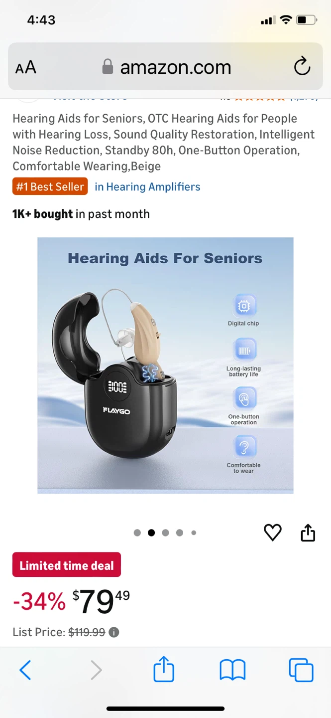 Big Sale-FLAYGO Hearing Aids for Seniors - Beige - photo 2