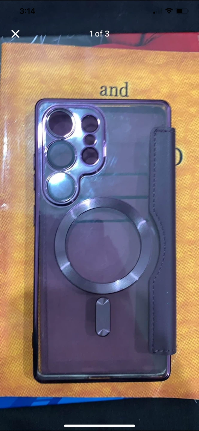 Purple Clear Case with Magnetic Ring