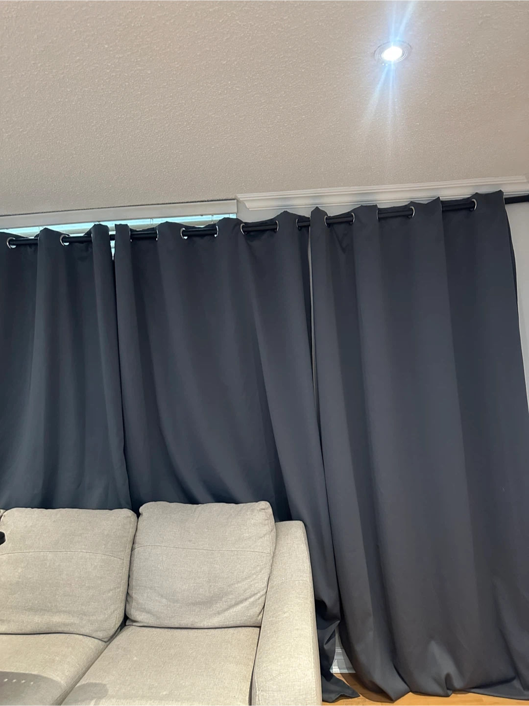 4 pieces Dark Grey Grommet Curtains 96 inches long - photo 2