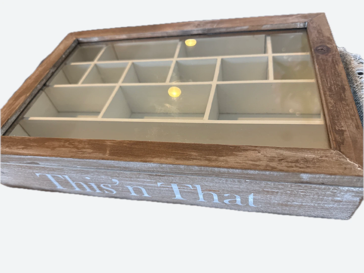 Wooden Trinket Box with Glass Lid