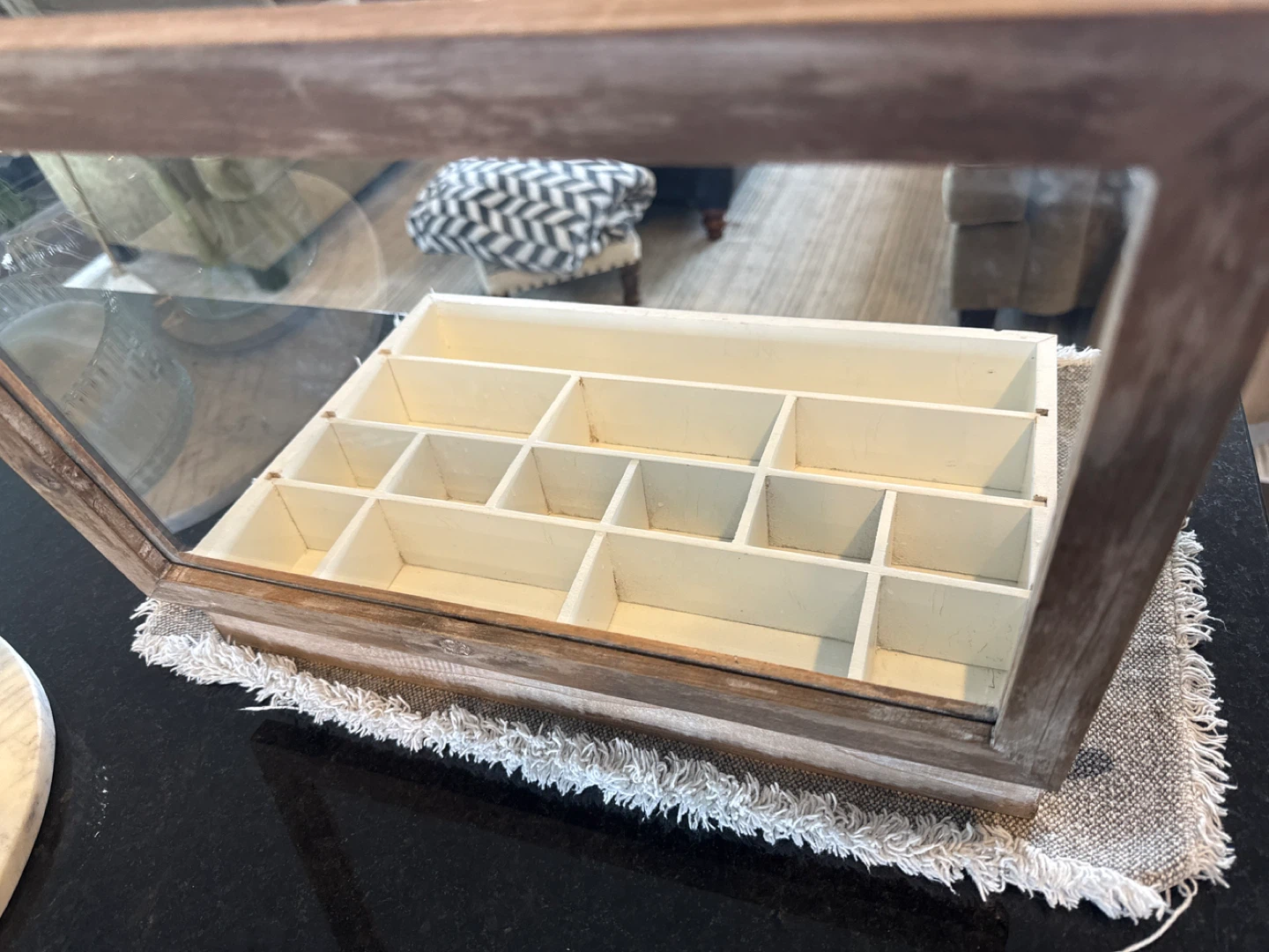 Wooden Trinket Box with Glass Lid - photo 3