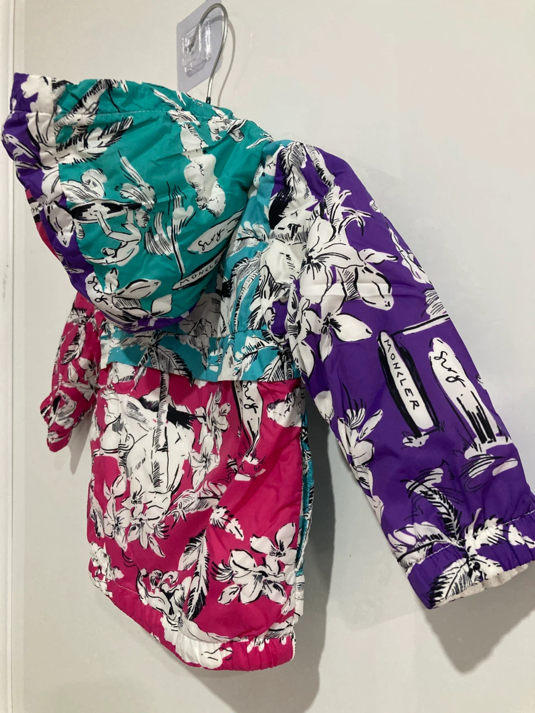Baby Moncler Hawaiian Print Hooded Jacket