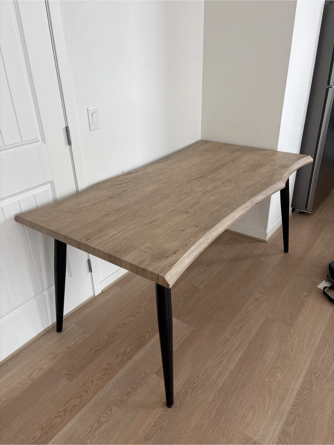 Moving Sale! Wooden Desk with Black Tapered Legs