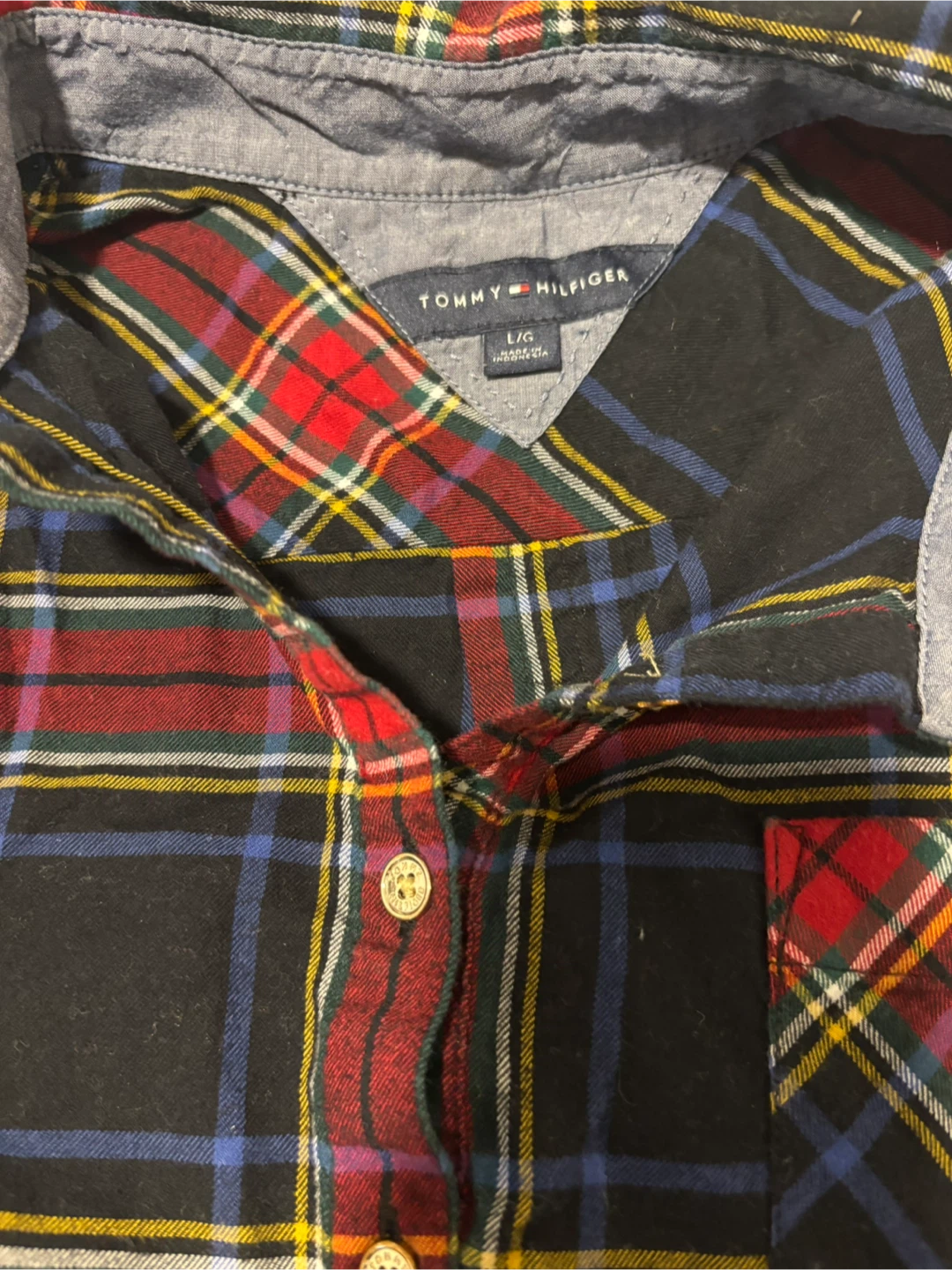 Tommy Hilfiger Plaid Flannel Shirt Size L - photo 3