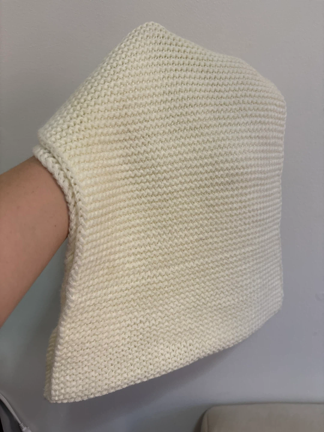 Cream Knit Hood