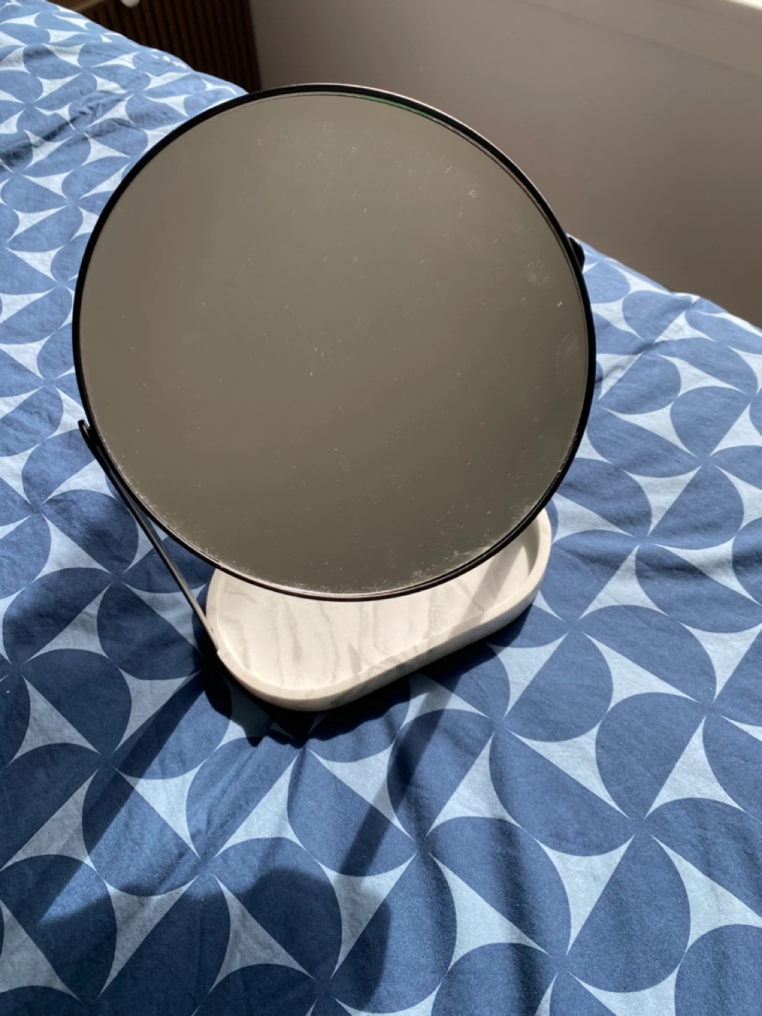 Dual Round Vanity Mirror with Tray