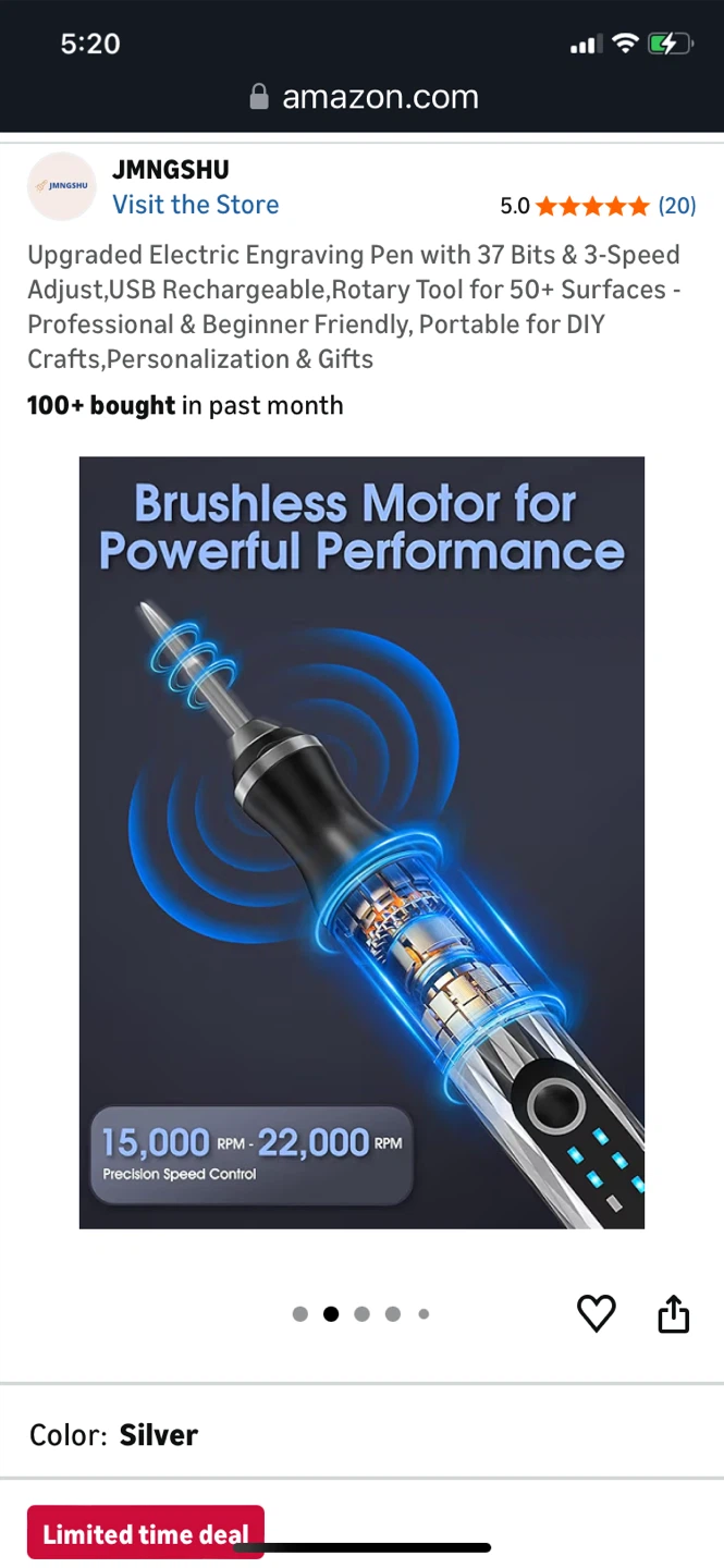 JMGNSHU Upgraded Electric Engraving Pen - Silver - photo 2