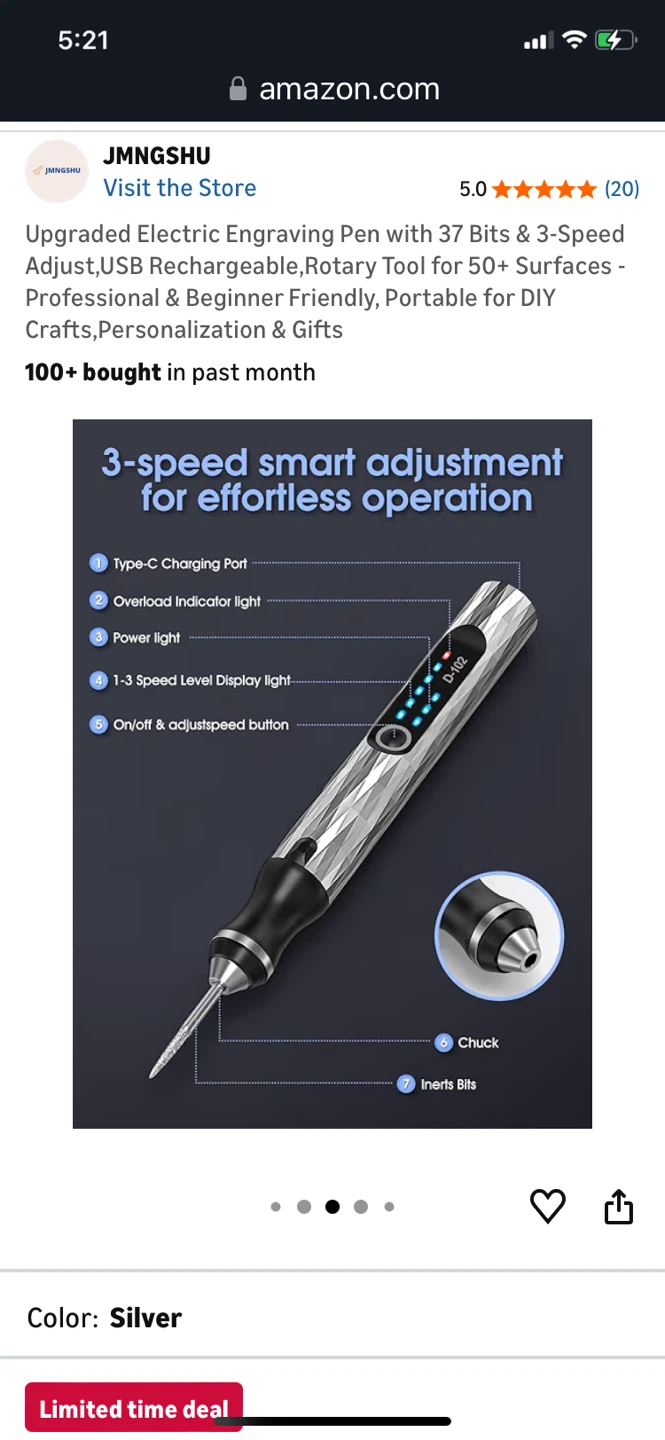 JMGNSHU Upgraded Electric Engraving Pen - Silver - photo 5