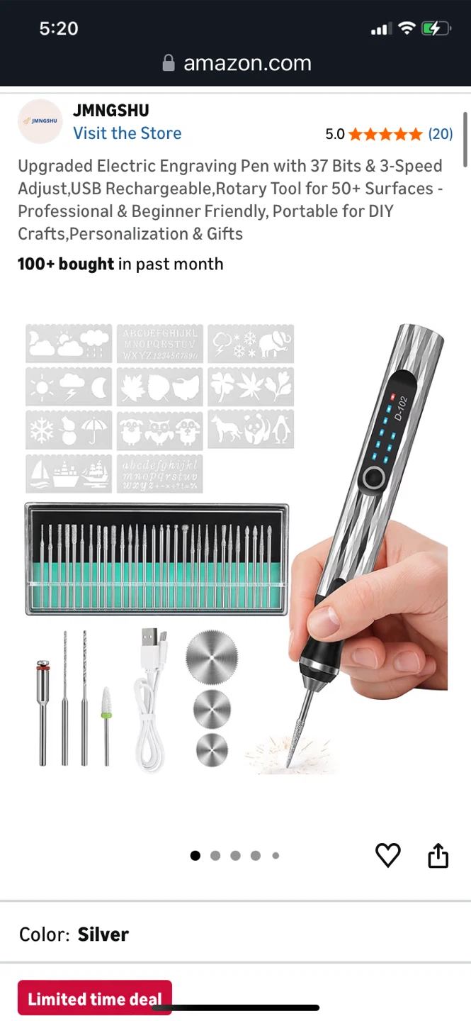 JMGNSHU Upgraded Electric Engraving Pen - Silver
