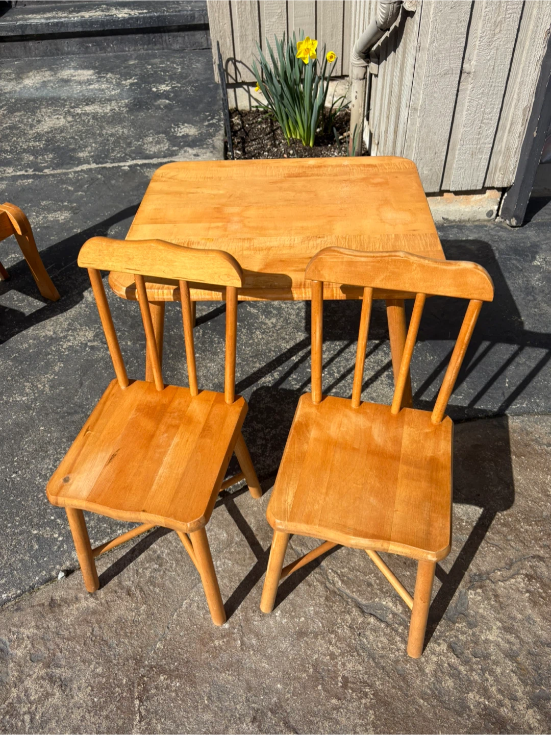 Wooden Kids Table and 2 Chairs Set
