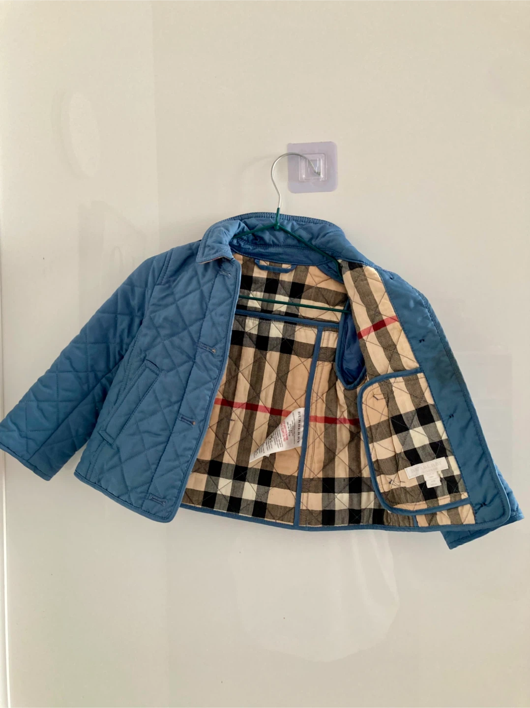 Baby Burberry Quilted Jacket - Blue - 12 Months - photo 2
