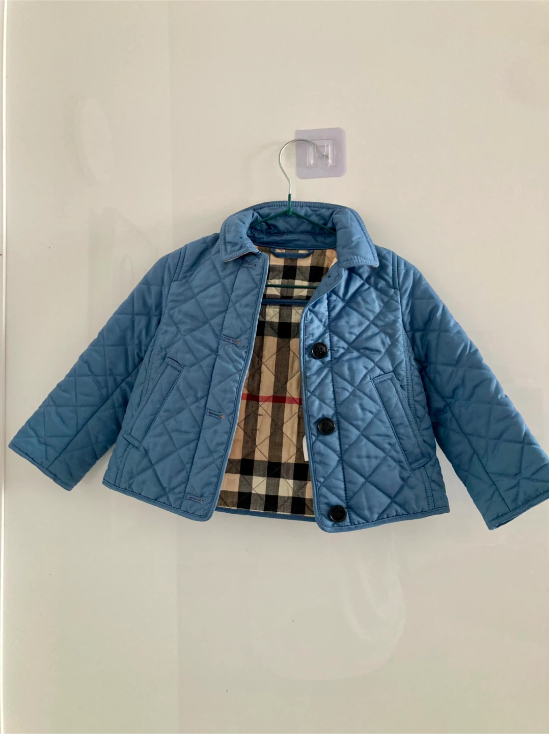 Baby Burberry Quilted Jacket - Blue - 12 Months