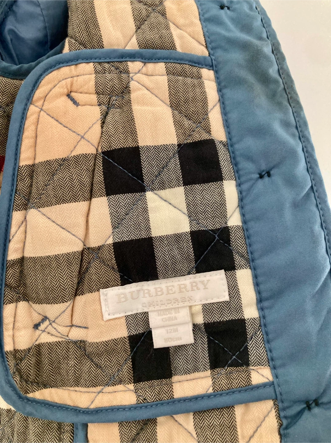 Baby Burberry Quilted Jacket - Blue - 12 Months - photo 3