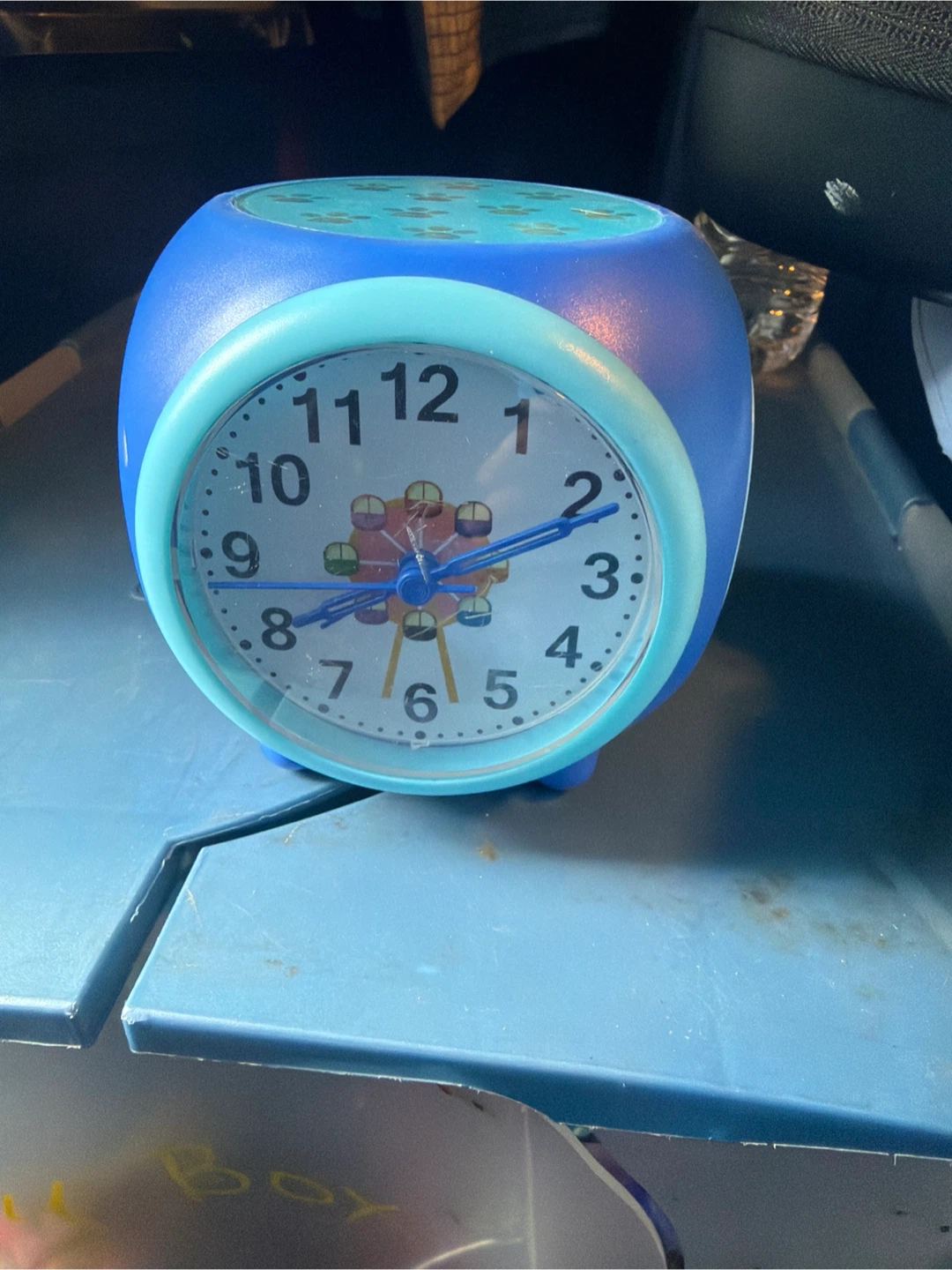 Blue Paw Print Alarm Clock