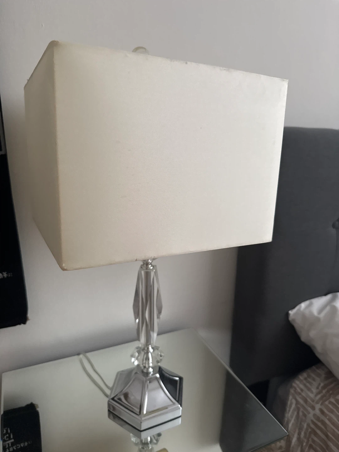 Crystal Accent Table Lamp with Beige Shade - photo 3