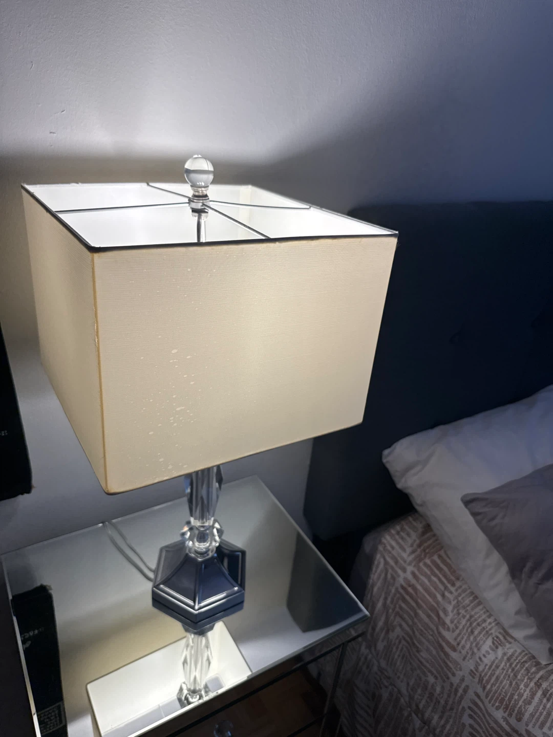 Crystal Accent Table Lamp with Beige Shade - photo 5