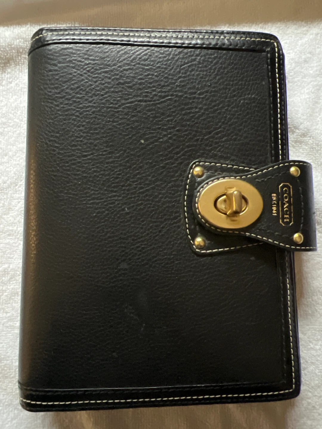 Coach Black Leather Planner Organizer