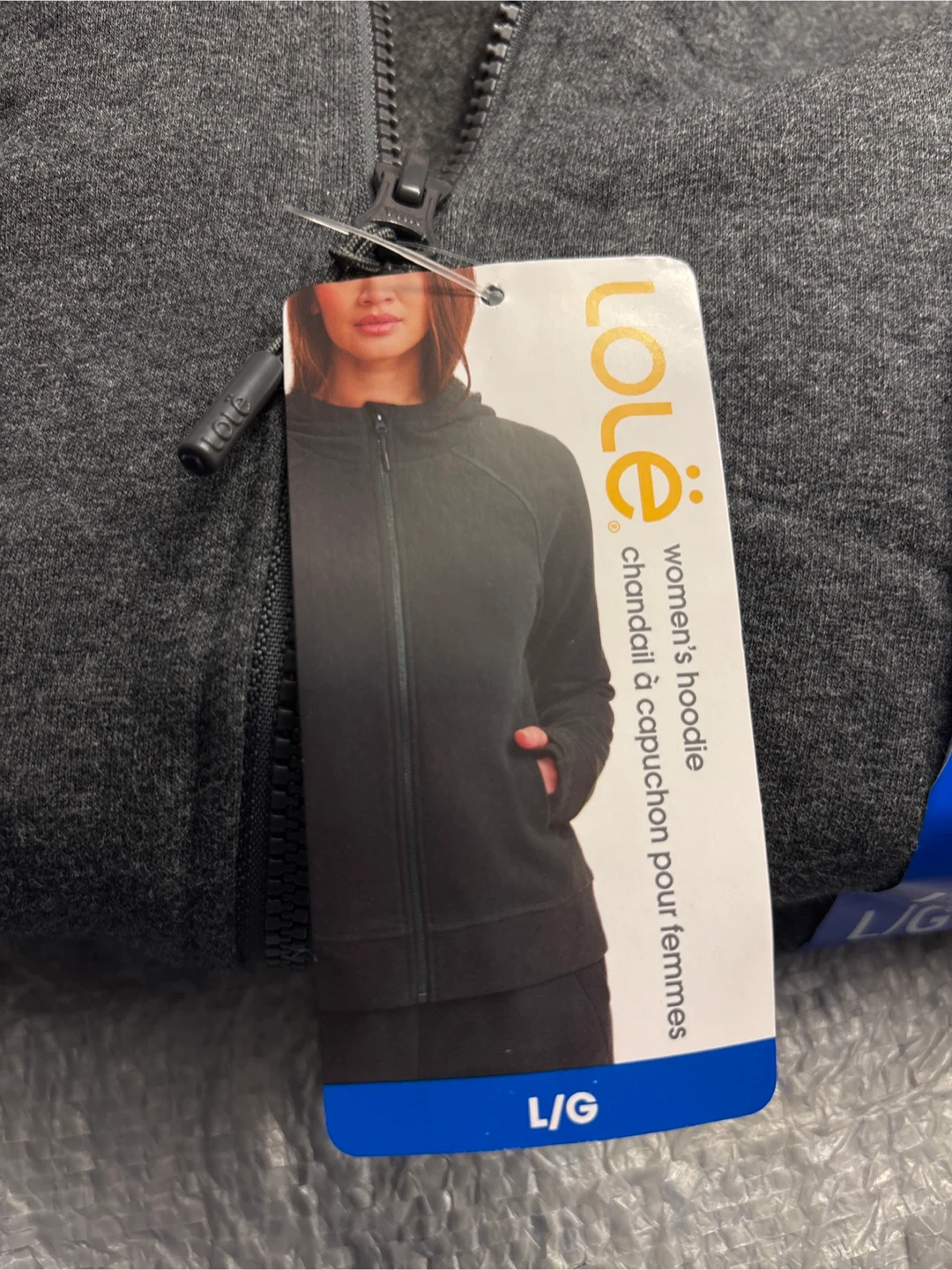 Lole Women's Charcoal Grey Zip-Up Hoodie - Size L/G - photo 2