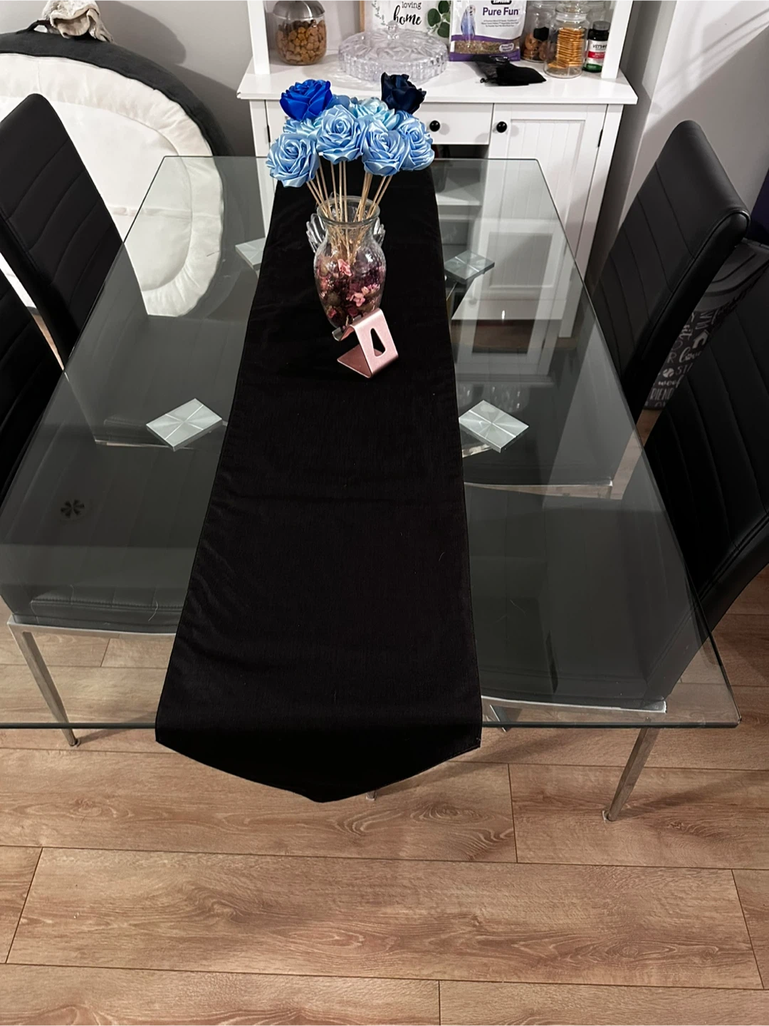 Glass Dining Table with Chrome Legs - photo 2