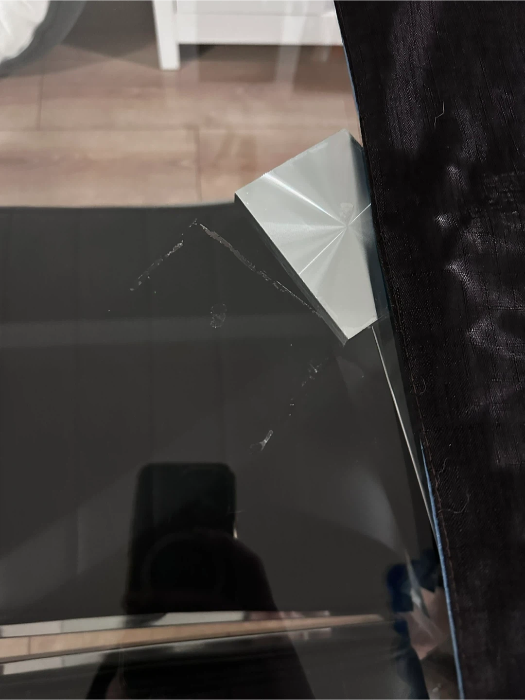 Glass Dining Table with Chrome Legs - photo 3