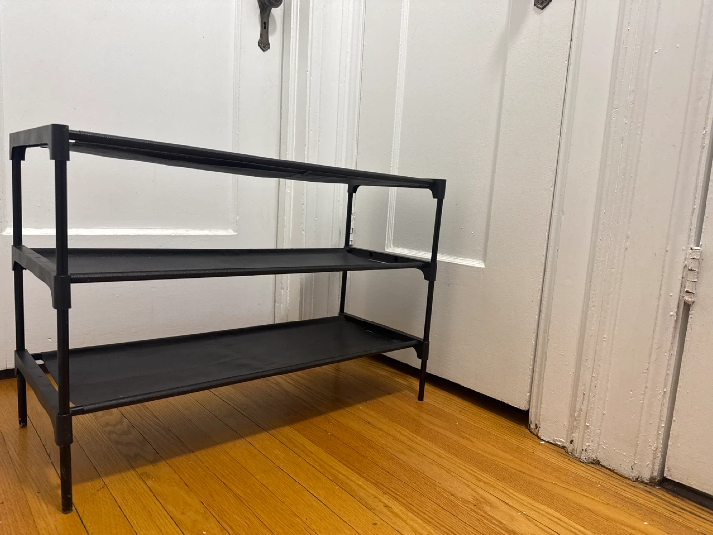 Black 3-Tier Shoe Rack