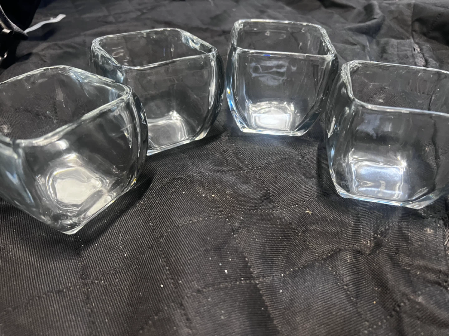 Set of 4 Square Glass Votive Holders