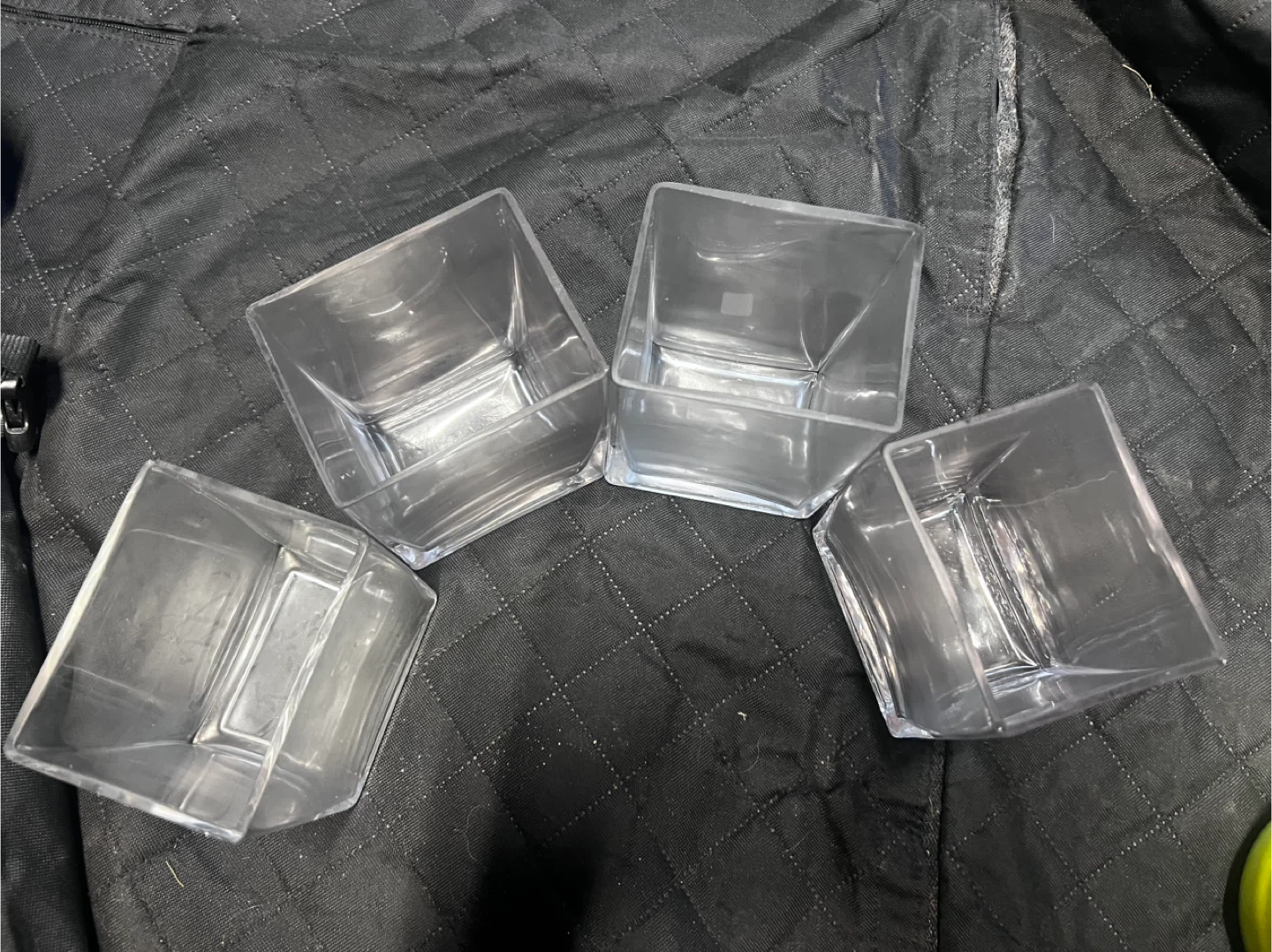Set of 4 Square Clear Glass Vases - photo 3