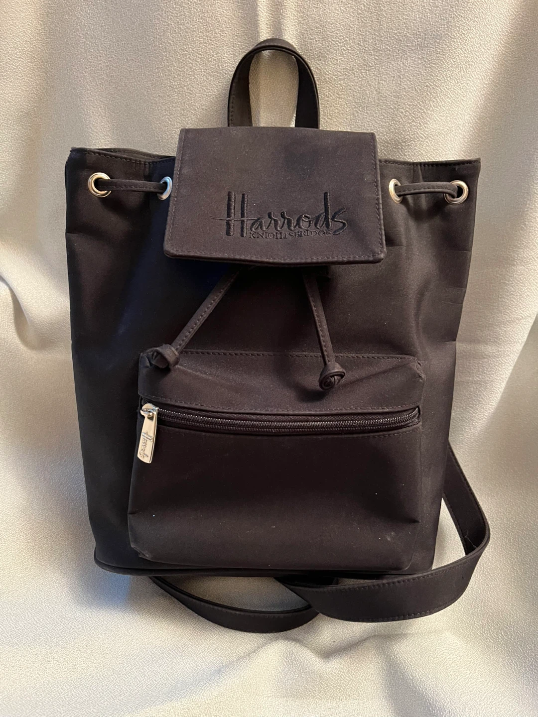 Harrods Black Nylon Backpack