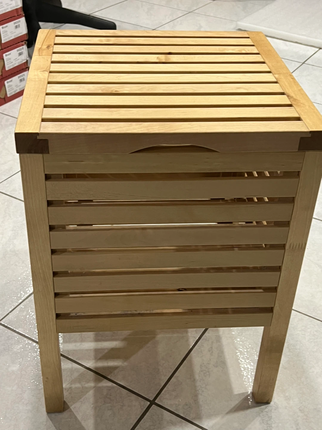 Wooden Storage Stool