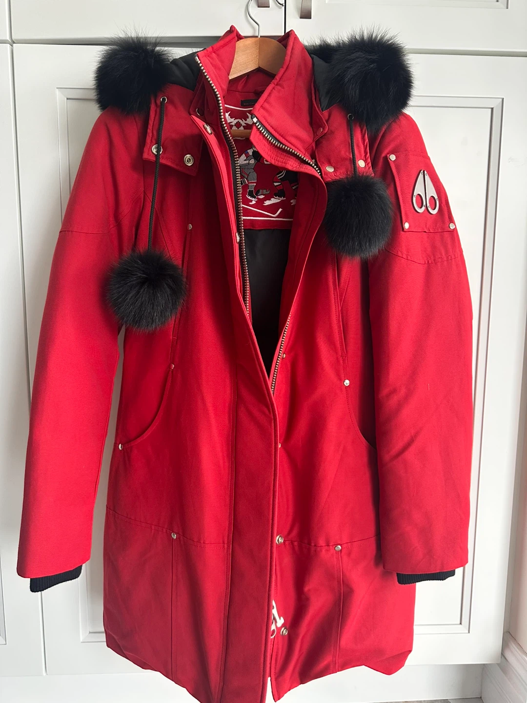 Moose Knuckles Red Parka-tried on once only - photo 2