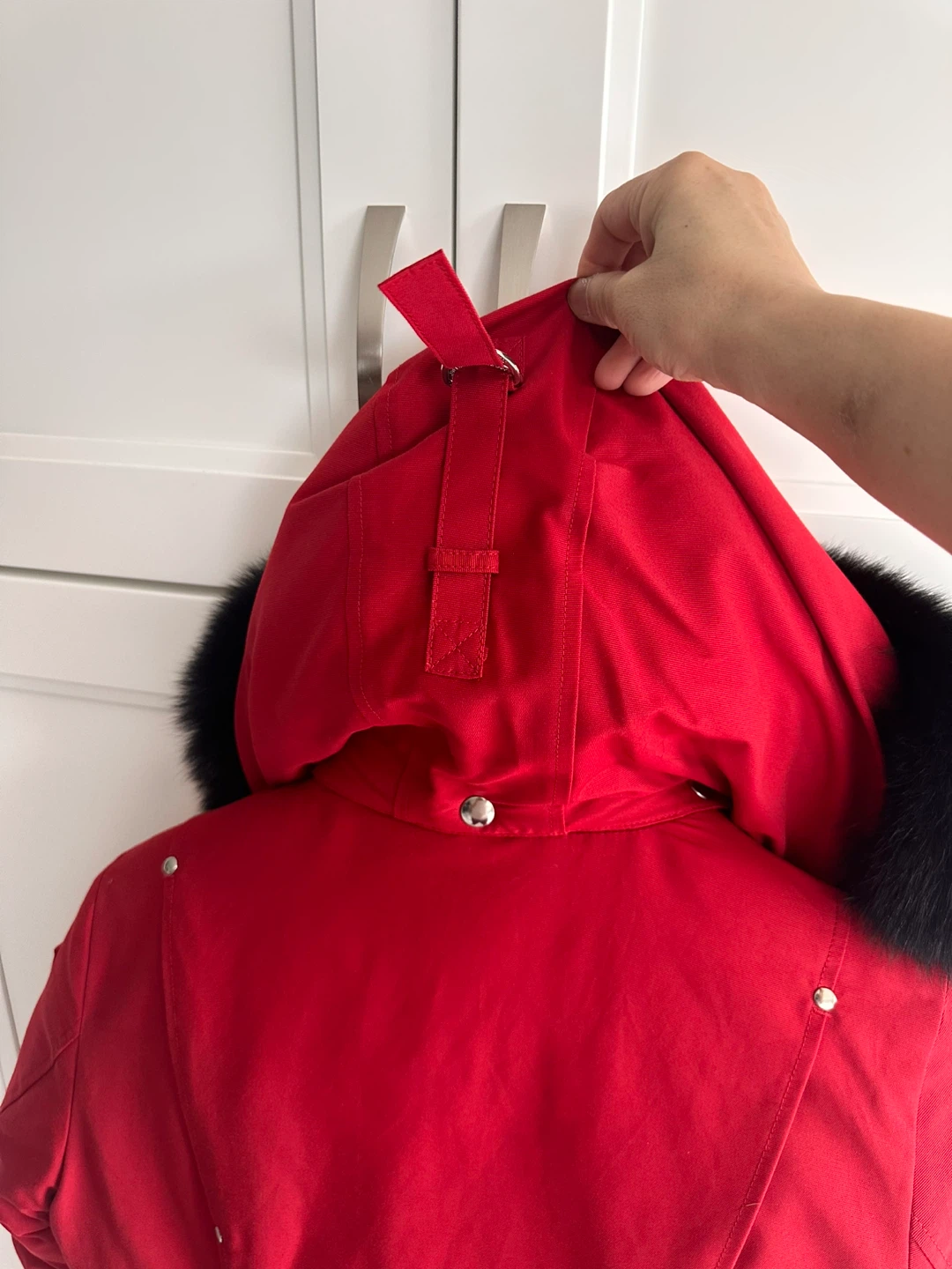 Moose Knuckles Red Parka-tried on once only - photo 4