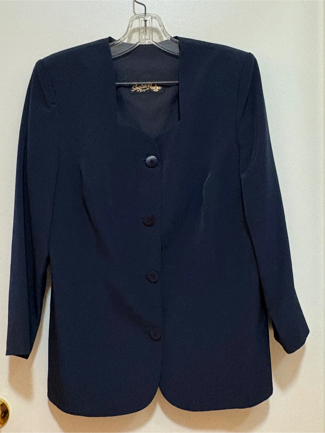 Shahani Women's Navy Blazer and Skirt Set - Size 14