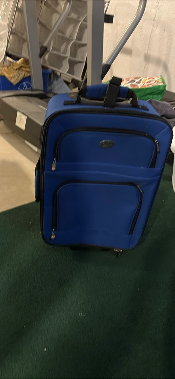 Blue Rolling Suitcase