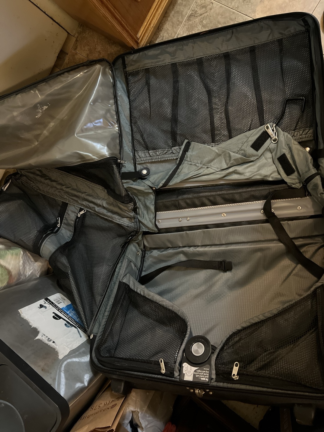 Black Rolling Garment Suitcase Bag - photo 4
