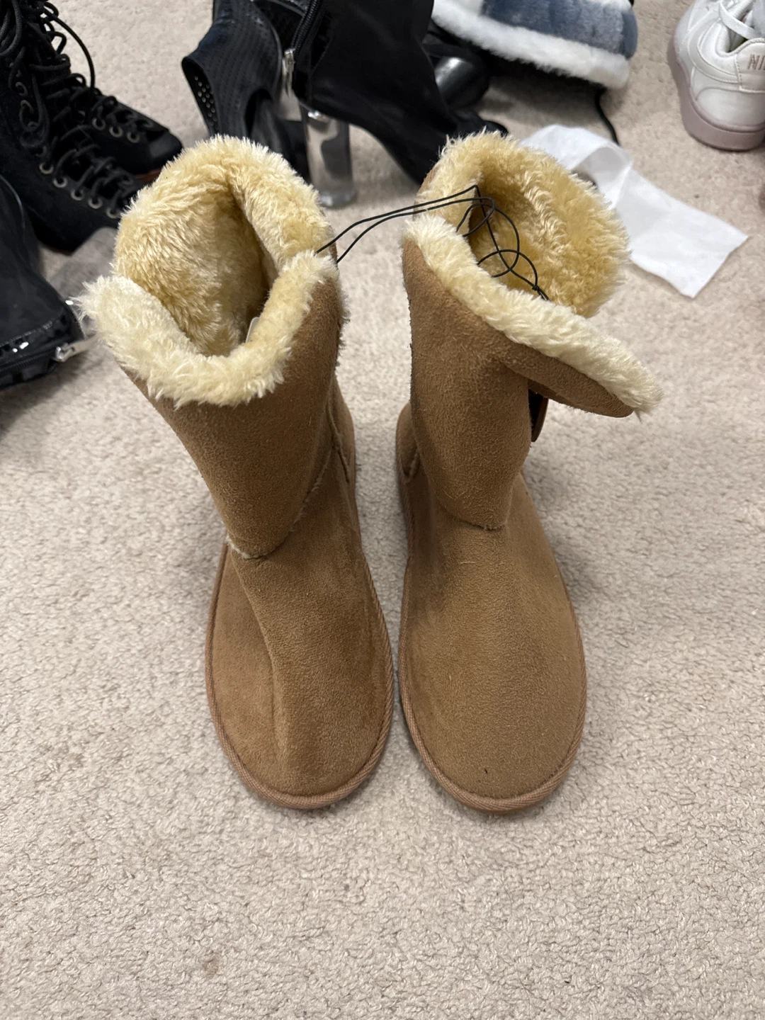 Women's Tan Suede Boots with Button Detail - photo 3