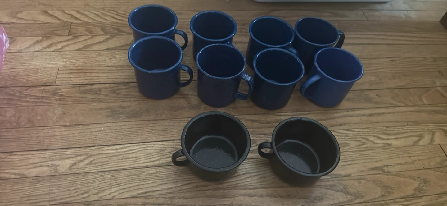 Set of 10 Enamel Mugs