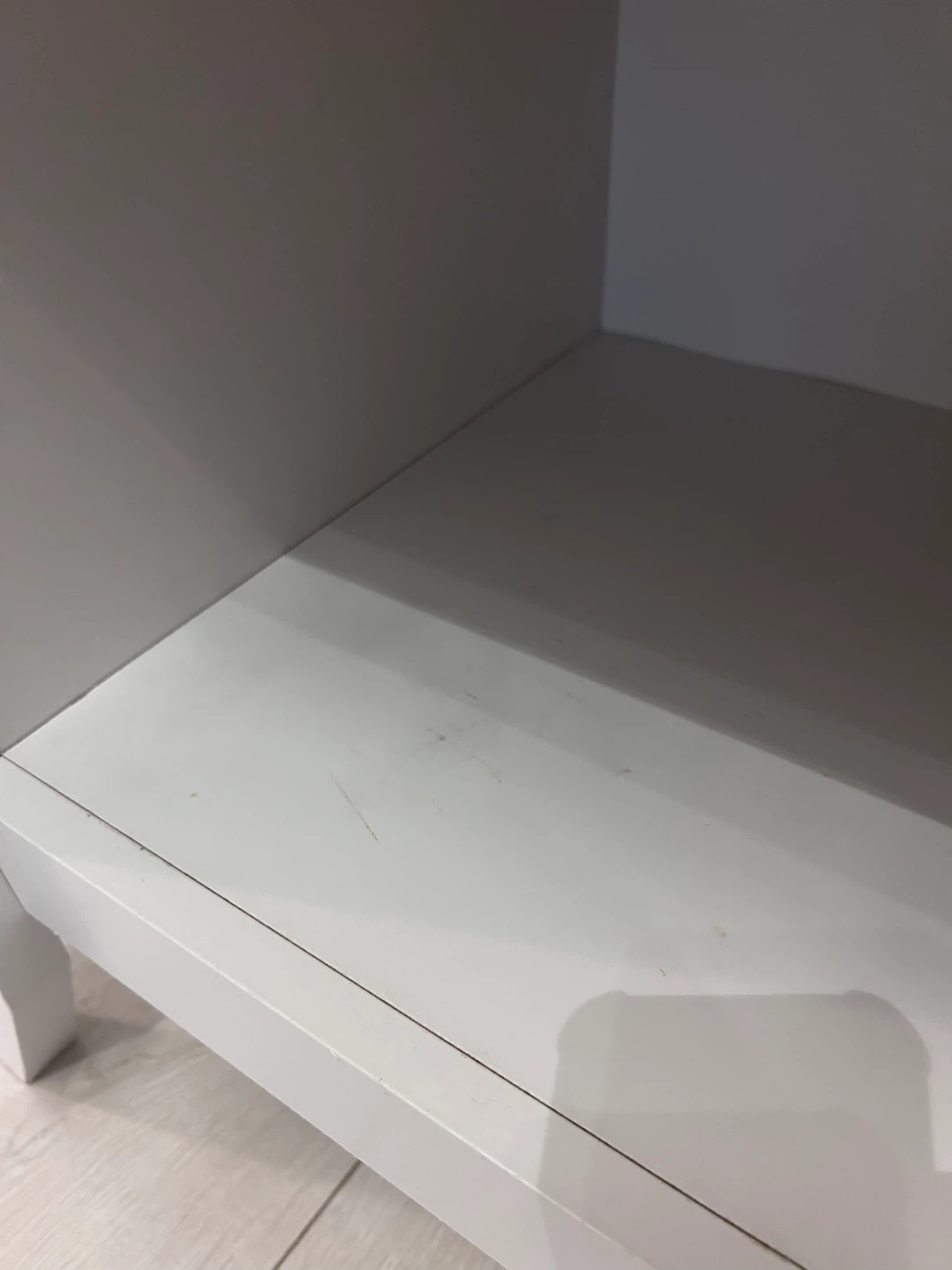 White Nightstand with Drawer and Shelf - photo 5