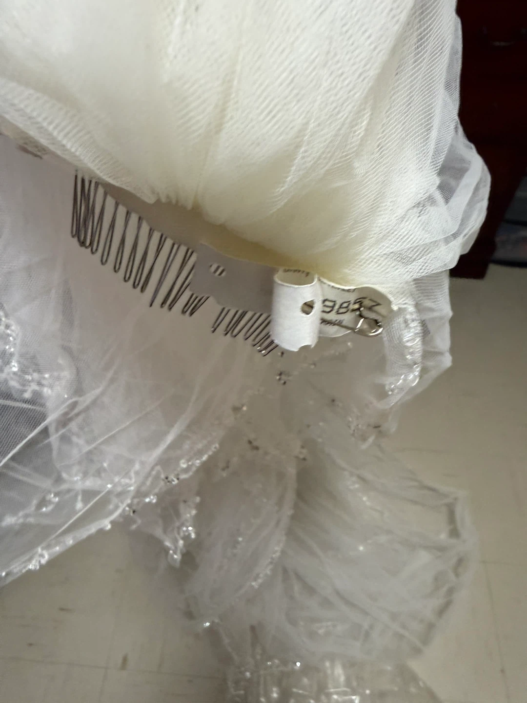 Sophia tolli White Wedding Dress with Embellishments and Veil