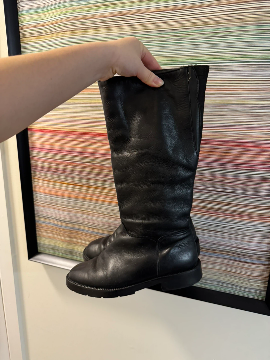 black leather boots - photo 3