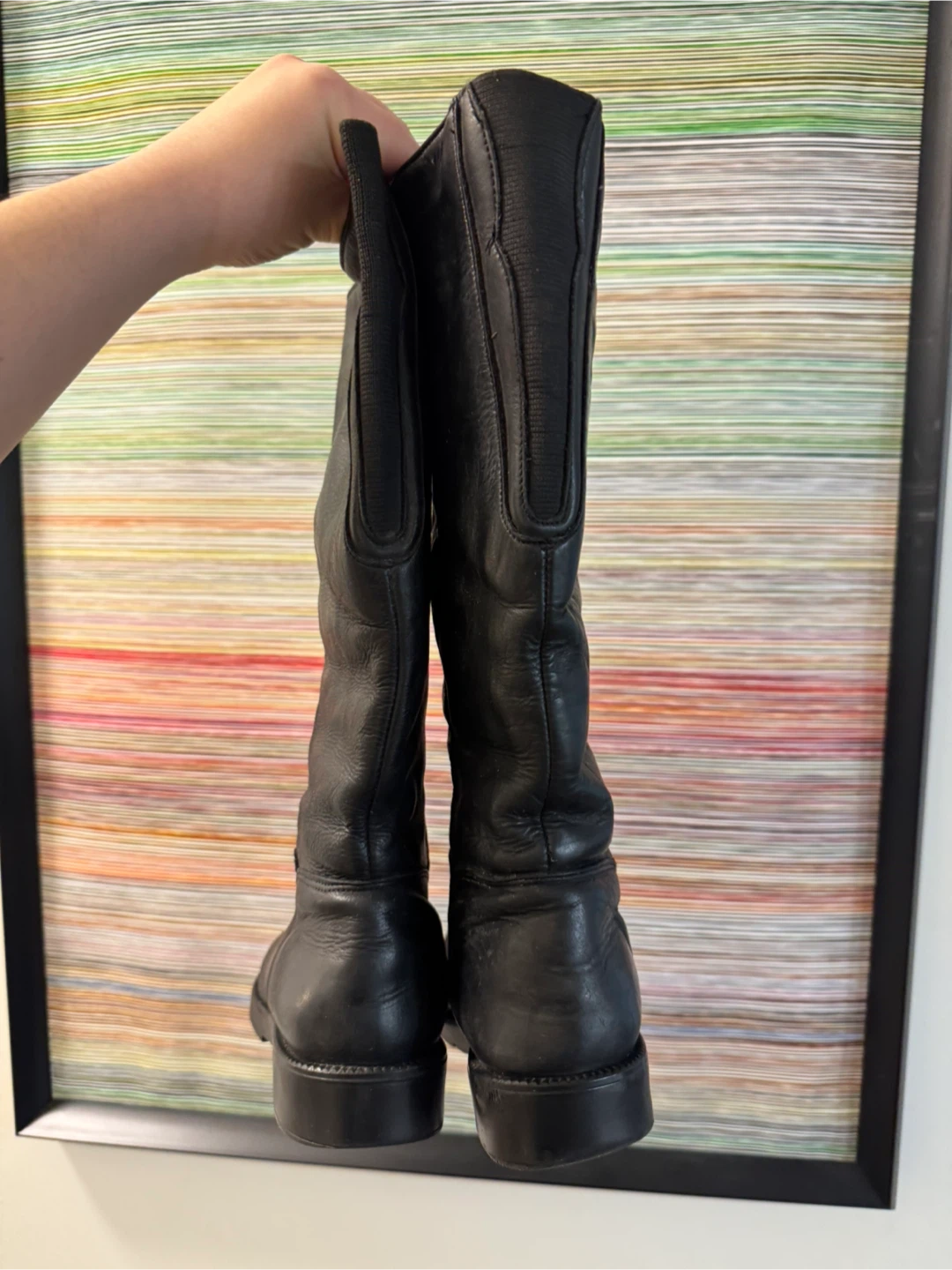 black leather boots - photo 5
