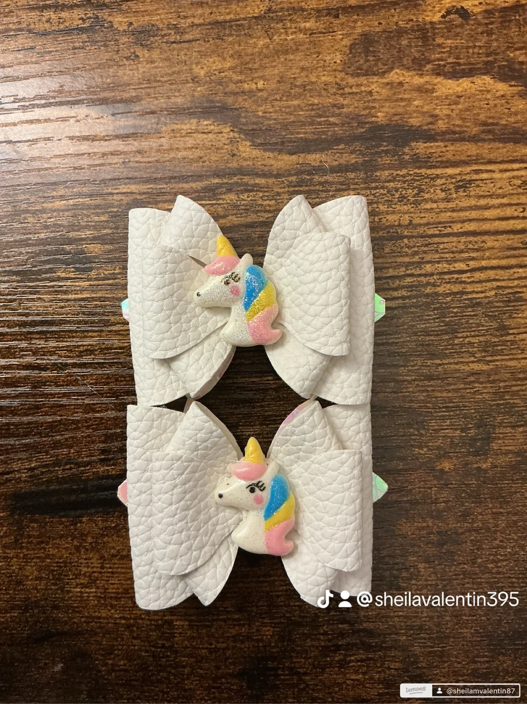 White Unicorn Hair Bows - Set of 2