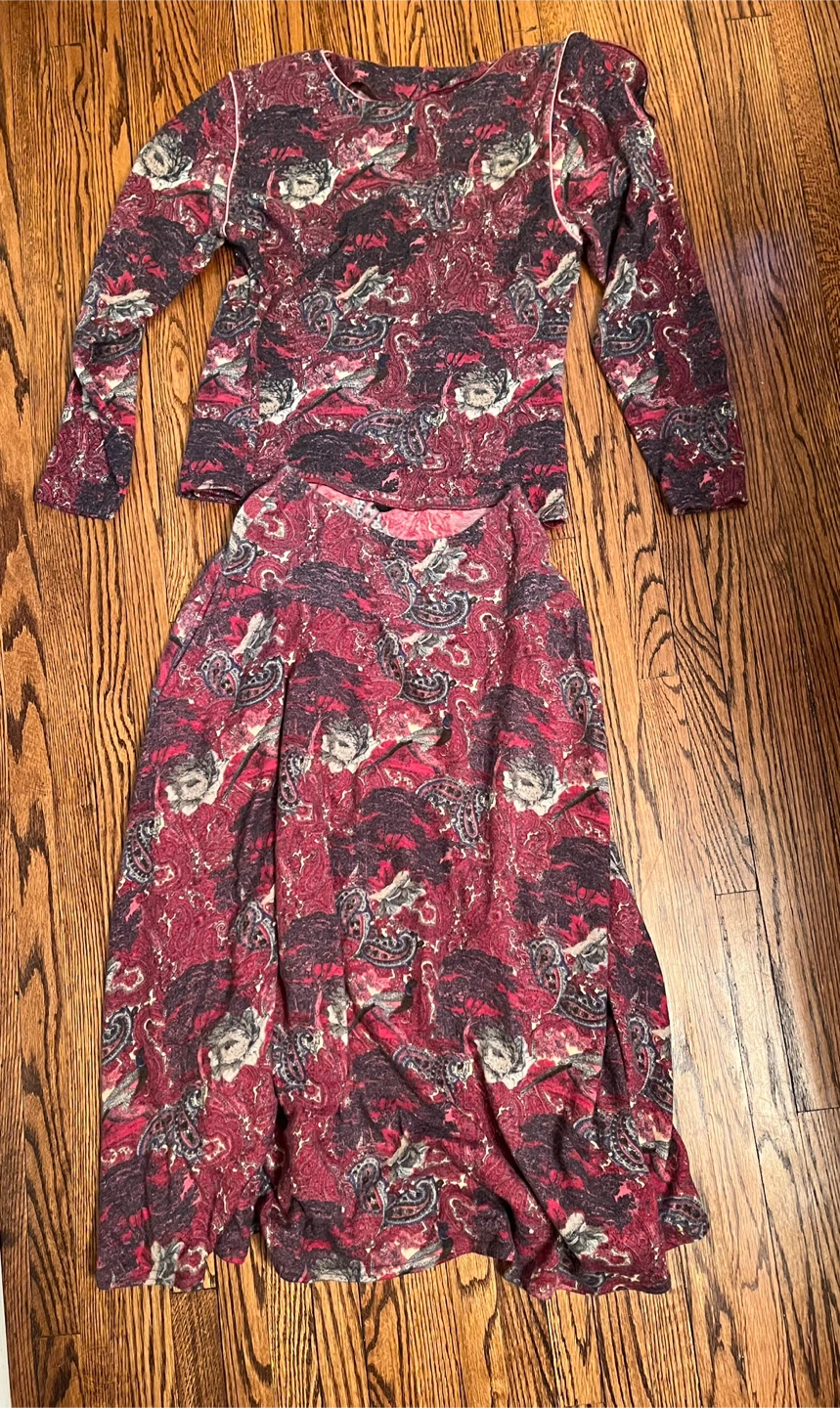 Mary Rose Paisley Print Long Sleeve Top and Skirt Set