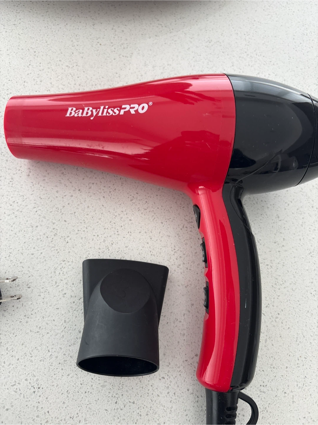 BaBylissPRO Red & Black Hair Dryer with Concentrator Nozzle