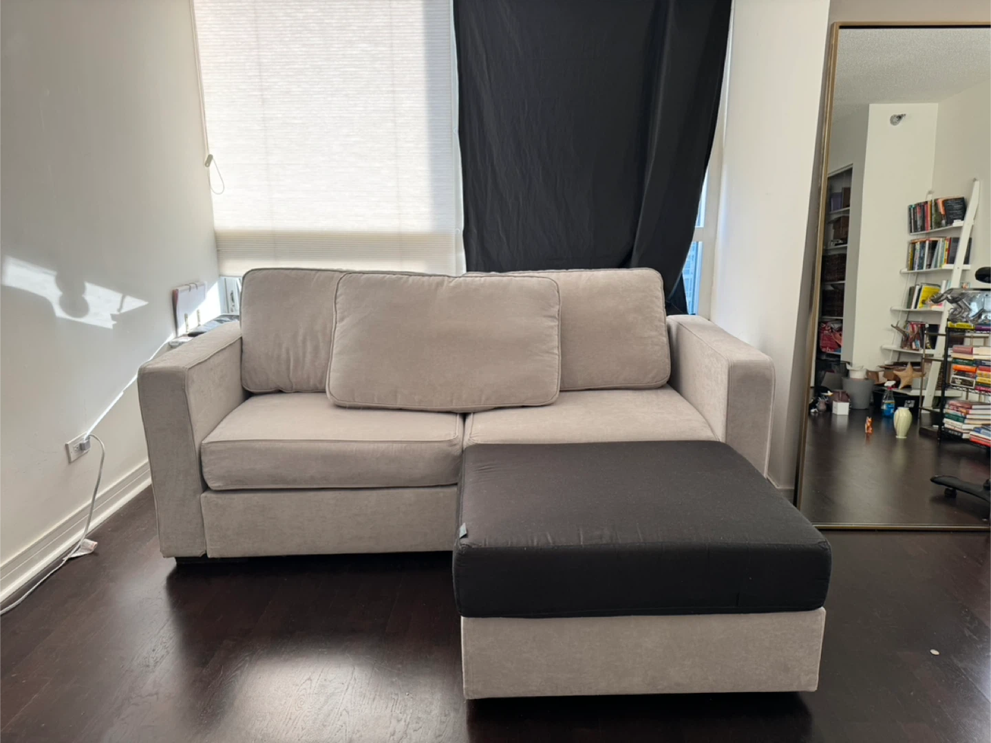 Lovesac Sectional Sofa in Sky Grey Corded Velvet
