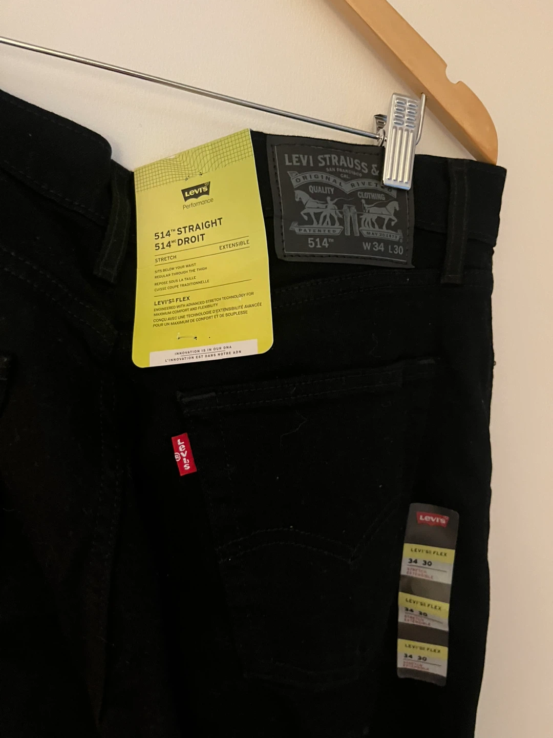 Levi's 514 Straight Fit Jeans Black Men's W 34 L 26 - photo 4