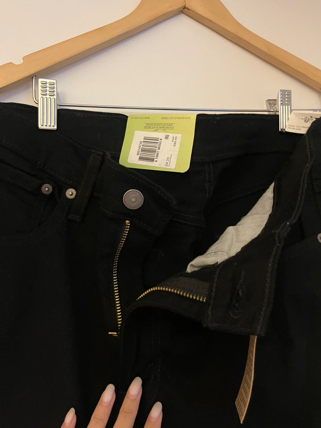 Levi's 514 Straight Fit Jeans Black Men's W 34 L 26 - photo 2